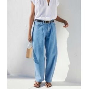 AYR || The Hooky High-Rise Wide Leg Baggy Jeans Pleated Cotton Hemp 28